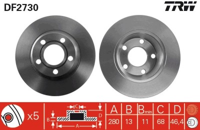TRW DF2730 Disc frana foto