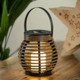 Felinar Solar, Model 15x15cm, Maro/Negru, LED Lum&acirc;nare, Baterie Re&icirc;ncărcabilă, 1.2V 200mAh