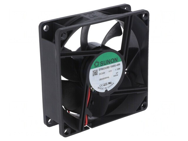 Ventilator axial DC 24V 80x80x25mm 62,86m3/h 30dBA cu rulment