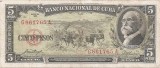 Cuba 5 Pesos 1958 - Maximo Gomez, G861765A, P-91a