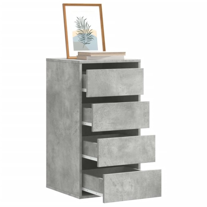 Gossi dulap colt cu sertare gri beton 40x41x76 cm lemn prelucrat