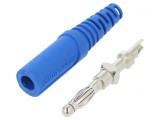 Mufă Banană 4mm 32A Albastră Neizolată