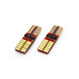 Cumpara ieftin Set becuri auto cu LED CANBUS compatibil T10e W5W 24 SMD Alb 12V/24V, destinat competitiilor auto sau off-road