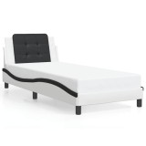 Cumpara ieftin Cadru de pat fara saltea Zadar alb si negru 100x200cm piele artificiala