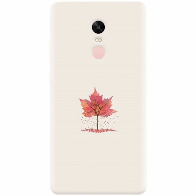 Husa silicon pentru Xiaomi Remdi Note 4X, Autumn Tree Leaf Shape Illustration foto