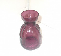 Vaza cristal amethyst, suflata manual - Blomknyte - design Rune Strand, SEA Swe. foto