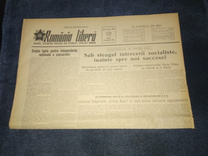 ZIARUL ROMANIA LIBERA 13 IANUARIE 1953