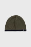 Icebreaker beanie cu două fețe Pocket , culoarea verde, de lana, din tesatura neteda