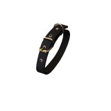 Cumpara ieftin Zgarda Caini Neagra Textil XL 60cm Ajustabila 45-55cm, Talie Mare, 2.5cm Latime, Confectionata Manual