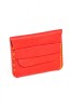 Portofel minimalist din piele naturala, lucrat si cusut manual, Hapi, Handmade, Rosu, Produs in Romania, Elyk Creation