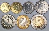 POLONIA LOT / SET , Nr 2 - 7 buc : 1 +2 + 20 + 50 Groszy +1+ 2 +5 Zloti 2016 , VF+/ XF