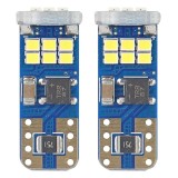 Bec de pozitie tip LED Canbus T10 W2.1x9.5 W5W, 12-24V 2.2W, 18 SMD 2016 , culoare alb , AMIO, set 2 buc