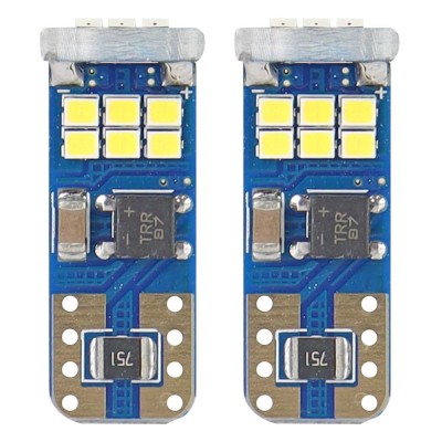 Bec de pozitie tip LED Canbus T10 W2.1x9.5 W5W, 12-24V 2.2W, 18 SMD 2016 , culoare alb , AMIO, set 2 buc AutoDrive ProParts foto