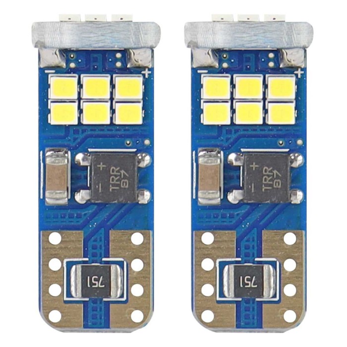 Bec de pozitie tip LED Canbus T10 W2.1x9.5 W5W, 12-24V 2.2W, 18 SMD 2016 , culoare alb , AMIO, set 2 buc AutoDrive ProParts