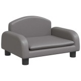 Cumpara ieftin Pat de caini, gri, 50x40x30 cm, piele ecologica