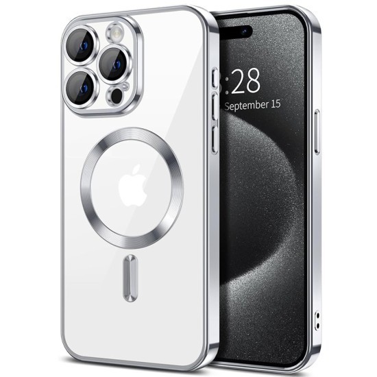 Husa pentru iPhone 16 Pro - Techsuit Luxury Crystal MagSafe - Silver