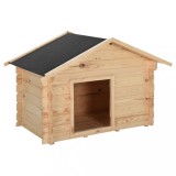Cumpara ieftin Cușcă de c&acirc;ine, 120x70x100,6 cm, lemn masiv de pin 14 mm