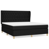 Cumpara ieftin Pat box spring cu saltea, negru, 180x200 cm, catifea