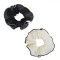 Elastice de Păr, Organza, Set 2 Bucăți, Culoare Negru și Ecru