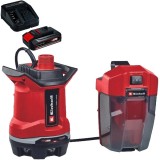 Einhell GE-DP 18/25 Li PXC + Starter Kit - Pompa de apa murdara 5 m 7500 l/h carcasa plastic + Set 1 acumulator si incarcator Li-Ion 18 V 2.5 Ah