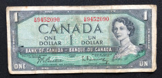 Canada one dollar dolar 1954 foto