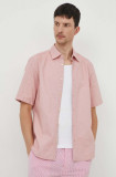 Cumpara ieftin BOSS cămașă din bumbac ORANGE bărbați, culoarea roz, cu guler clasic, regular 50489351, Boss Orange