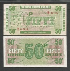 FORTELE ARMATE BRITANICE 50 PENCE 1972 a UNC [1] P- M49 , necirculata