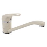 Baterie bucatarie bej Ecostone GF-2248, monocomanda, pipa mobila 226 mm