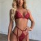 U761-81 Set 2 piese lenjerie sexi din sutien si chilot cu jartiere atasate