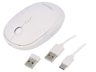 Mouse optic wireless LOGILINK alb USB A Bluetooth 4.0 10m foto