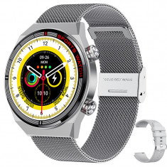 Ceas smartwatch, QW39 by DolphinMC®, inteligent, fitness, sport, rezistent apa, NFC, Alipay unisex, notificari, GPS, ecran 1.39,ECG+PPG apelare Blueto
