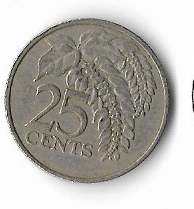 Moneda 25 cents 1979 - Trinidad Tobago foto