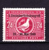 ✅ (S38) Germania 1949-Emisiunile Aliatilor -Zona sovietica - Congresul Poporului supratipar &quot; ,serie Mi. 233 , MNH