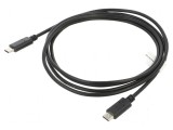Cablu USB 2.0 USB-C 1.8m negru, mufă aurită