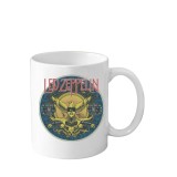 Cana din ceramica haioasa, 330 ml, alba, pentru pasionatii de muzica, Led Zeppelin