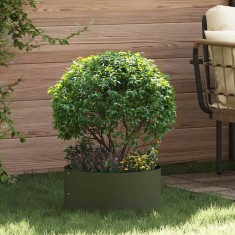 vidaXL Ghivece pentru grădină 5 pcs Olivengr&oslash;nn 40 x 40 x 20 cm Oțel