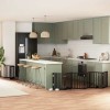VidaXL Poartă c&acirc;ini pliabilă cu ușă 9 panouri negru, 450 cm, lemn plop 3155541