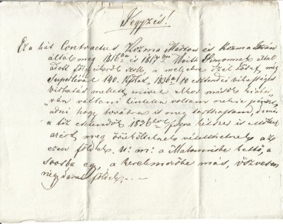 A3786N Act privitor la un teren, limba maghiară, Transilvania, 1836, h&amp;acirc;rtie cu filigran Borgo/Magyar nyelvű jegyz&amp;eacute;s, 1836 foto