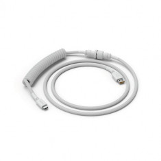 Cablu pentru tastatura mecanica Glorious Coiled Cable USB-A - USB-C, Ghost White