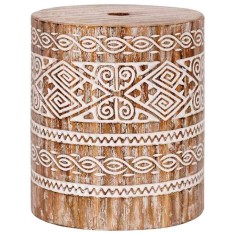vidaXL Bază pentru umbrelă Altele alb spălat &Oslash;34 x 40 cm Lemn masiv