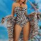 B887-100 Tunica de plaja model animal-print