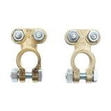 Set borne baterie din bronz cu strangere pe surub pentru auto