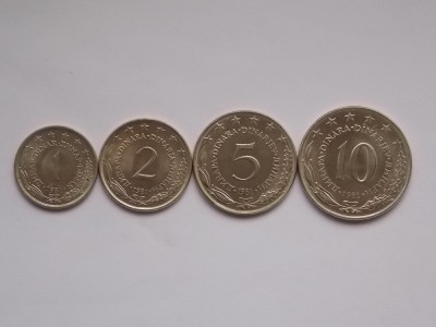 LOT 4 MONEDE DIFERITE-1,2,5,10 DINARI IUGOSLAVIA 1981-AUNC foto