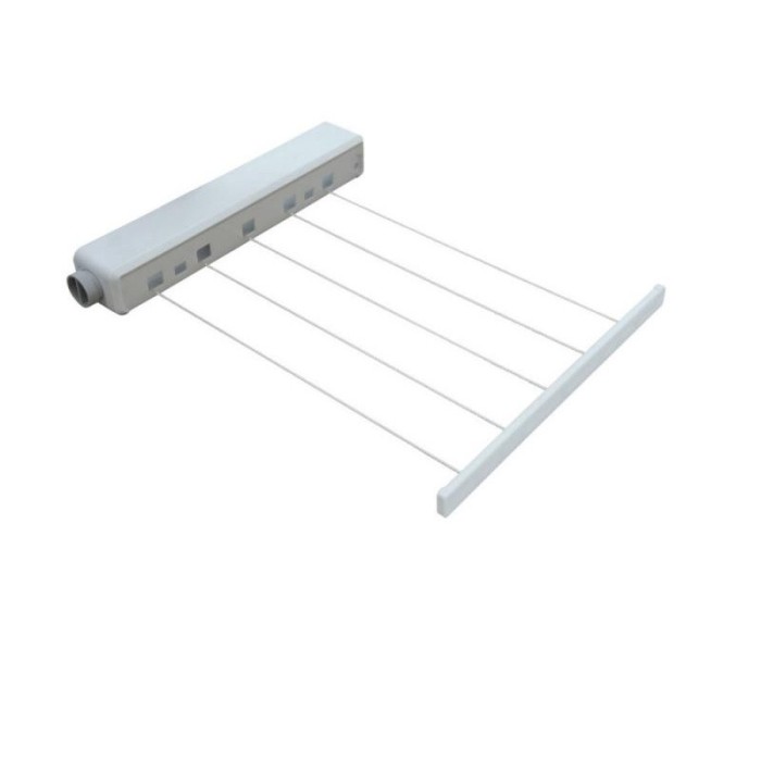 Uscator Rufe Retractabil, KlaussTech, 5 Sfori, Marime Standard Rezistent, Alb