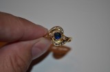 INEL AUR 18K + 16 Diamante = 0.30ct + Safir = 0.40ct - 4.2g. - Deosebit !, 46 - 56, Galben