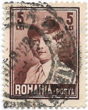 Mihai I, format mare, fara filigran (uzuale), 1928 - 5 L, obliterat, Regi, Stampilat