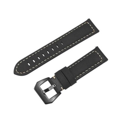 Curea piele naturala compatibila Fossil Gen 5 Smartwatch, Telescoape QR, 22mm, Negru Mat foto