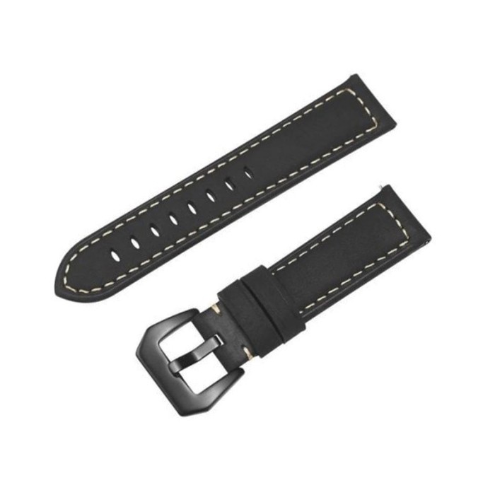 Curea piele naturala compatibila Fossil Gen 5 Smartwatch, Telescoape QR, 22mm, Negru Mat