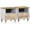 Gossi noptiere, 2 buc., 40x33x46 cm, lemn masiv de acacia