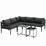 Outsunny Set de Mobilier de Gradina din 7 Piese cu Canapea de Colt, Masa de Cafea, Set de Mobilier Sectional, Gri | Aosom Romania
